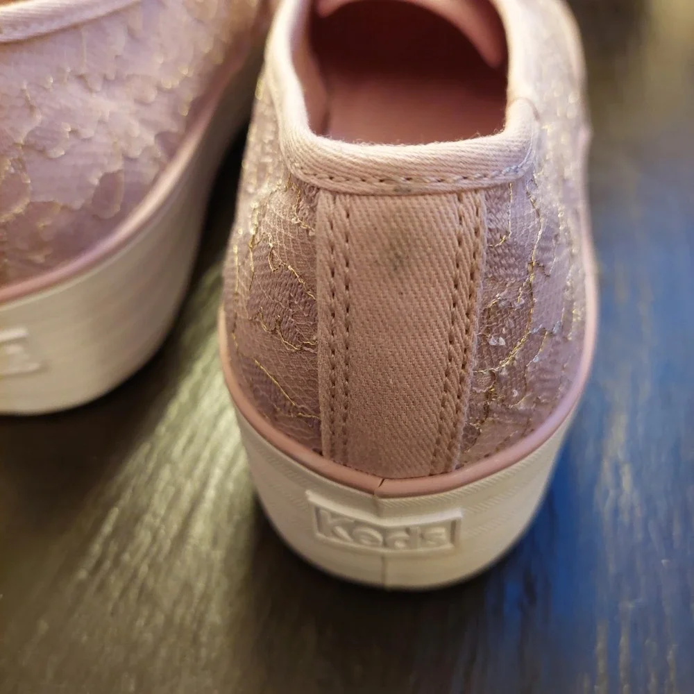 NEW! Keds Women's Point Lace Celebrations Platform Lace-up Pink Sneakers Sz 9.5